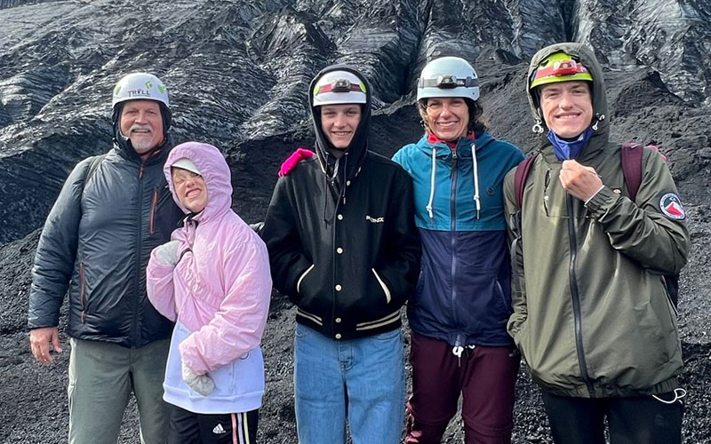 A picture of people hiking