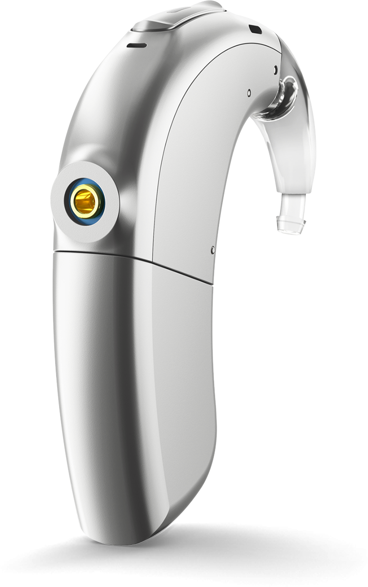 Naída CI Marvel sound processor in Silver Gray