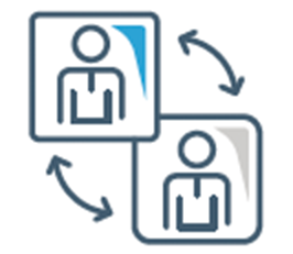 Icon of two different pictures of people being swapped 