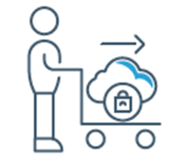 Icon of a person pushing a rolling cart